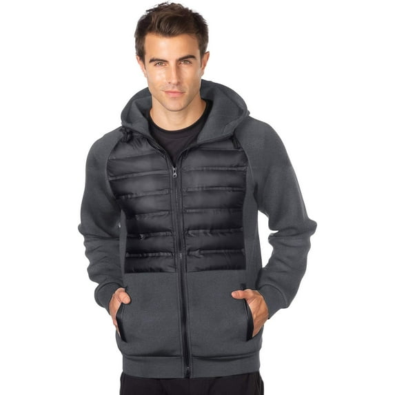 AFC Men's Active Fleece Quilted Puffer Jacket Hooded Soft Shell Coat 2X 3X 4X
