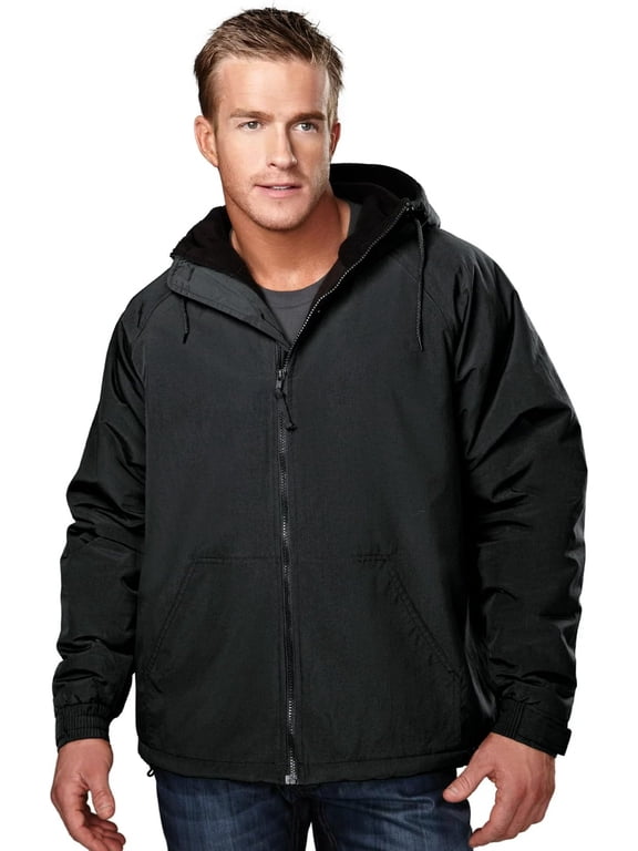AFC Men's Nylon Hooded Jacket with Fleece Lining Lg to 6x Big and Tall Coat