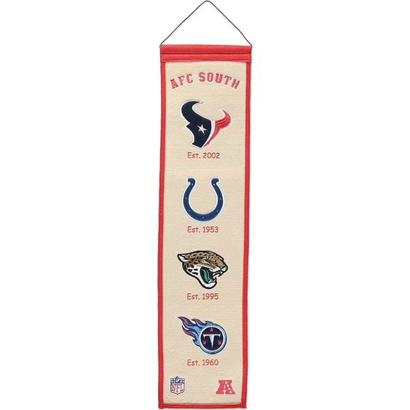 AFC South Division Rivalry Heritage Banner - Featuring Texans + Colts + Jaguars + Titans