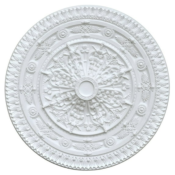 AFD Home 11256837 White Classic Large Ceiling Medallion 37x37x1.5 Fits Canopies Up to 5 inches