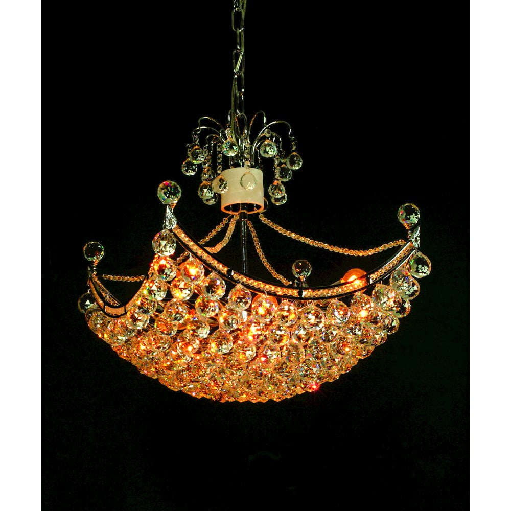 Luxurious Gold Crystal Orb Basket Chandelier