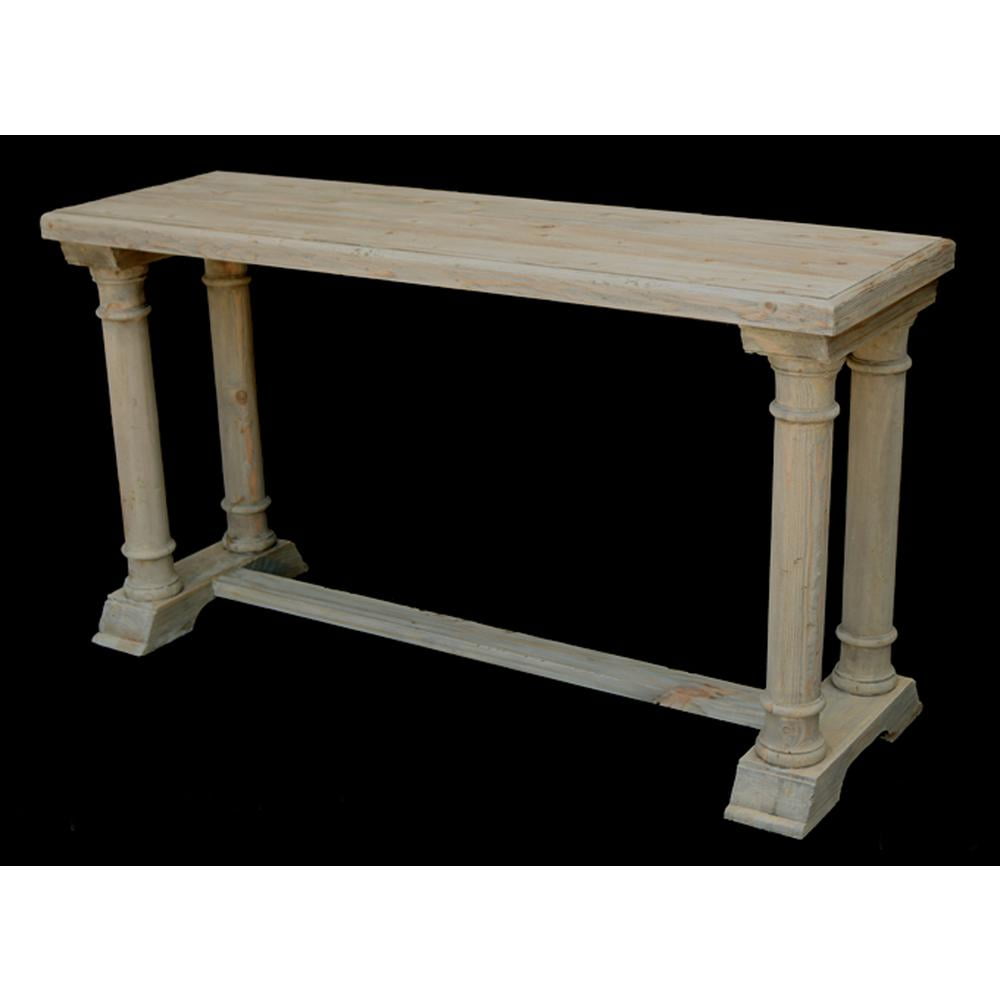 Cape May Bleached Pine Console Table with Storage