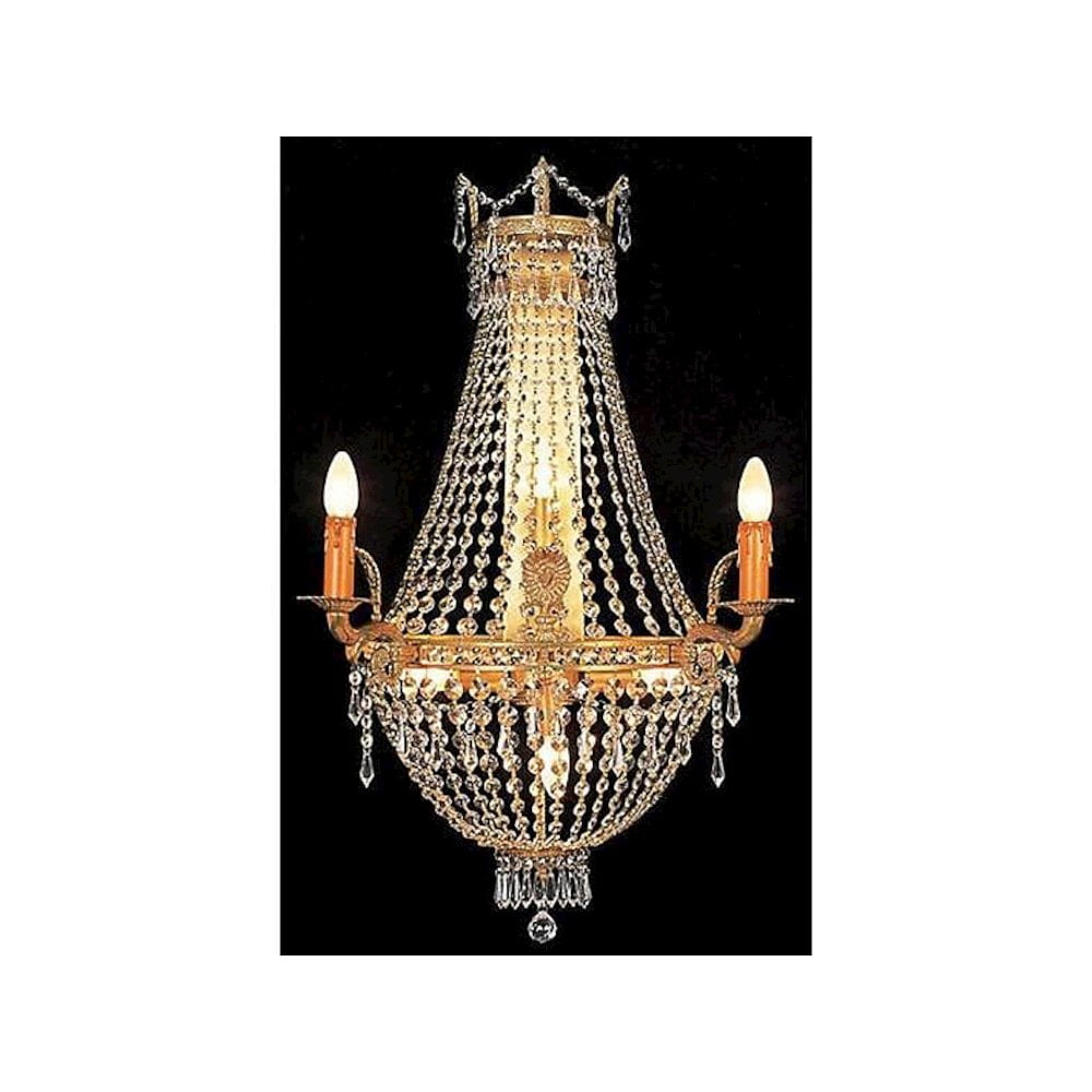 Gold and Crystal 33" Traditional Chandelier Sconce