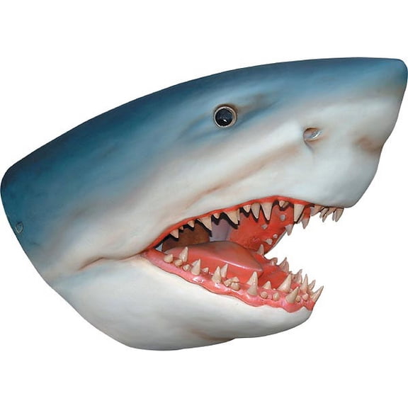32.25"H Great White Shark Wall Bust Fiberglass Novelty Collectable Dcor