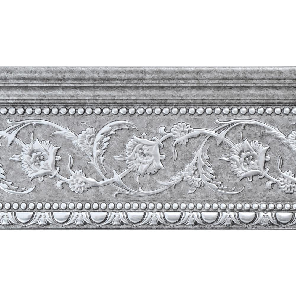 Grey and Silver Floral Polystyrene Crown Molding Set