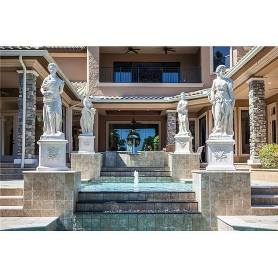 AFD Home 10819757 KC Roman Stone 4 Seasons for Summer Statue with Base RS