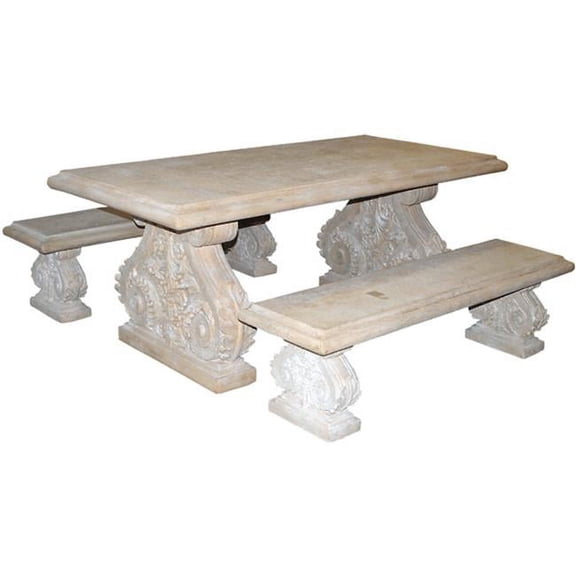 AFD Home 11044244 Fiberstone Table, Cut Stone - Set of 3