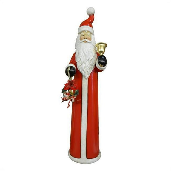 AFD Home 12007268 Resin & Fiberglass Skinny Santa with Bell - Multi Color - 18.75 x 18.5 x 71.5 in.