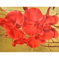 thumbnail image 1 of AFD Home 12008174 Red Bloom on Gold Gallery Wrap Art, Multi Color - 36 x 48 x 1.5 in., 1 of 1