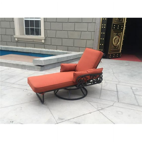 AFD Home 12008203 Chillounger Swivel Lounge with Cushions, Multicolor - 38 x 82 x 22 in.