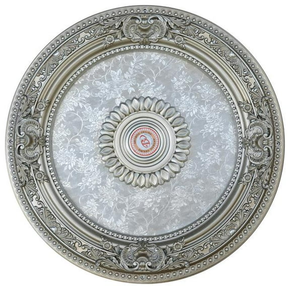 AFD Home 12012996 Petite Round Champagne Ceiling Medallion, Silver