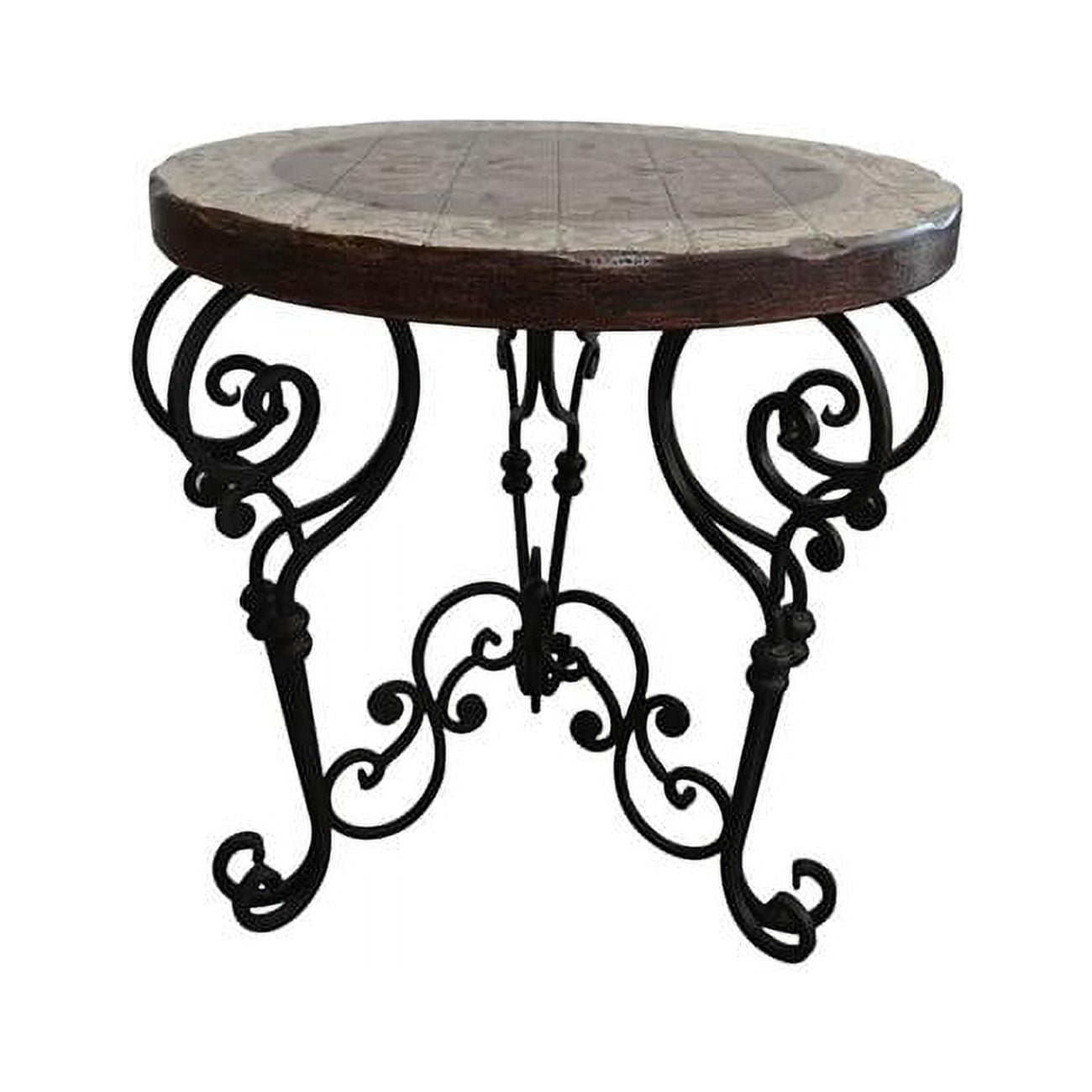 AFD Home 12013700 Peruvian Iron Round Side Table - Multi Color - 27 x 27 x 27 in. - Walmart.com