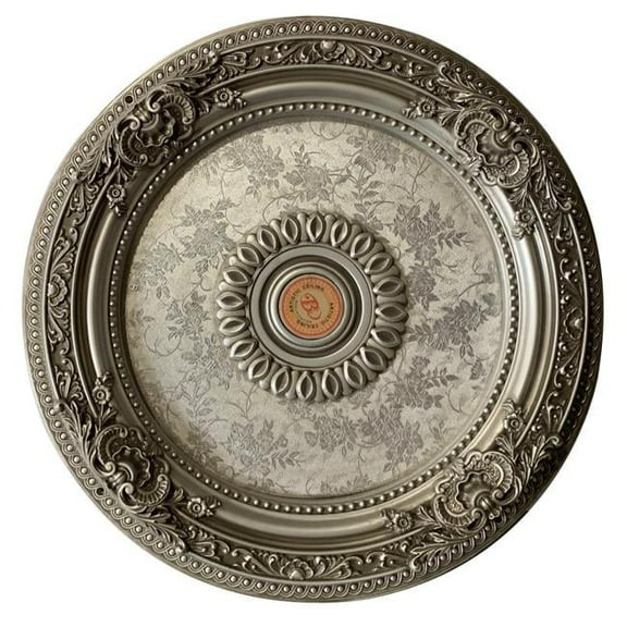 AFD Home 12013956 Antique Silver Round Ceiling Medallion, Gray