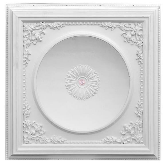 AFD Home 12014625 Fiberglass Elegant Large Dome Ceiling Medallion, White