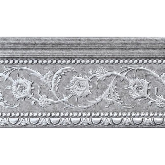 AFD Home 12019218 94 in. Crown Molding, Grey & Silver