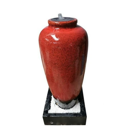 Red Bubbling Fountain With Base