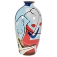 thumbnail image 1 of AFD Home  Abstract Bull Decorative Vase - White, Blue & Red, 1 of 1