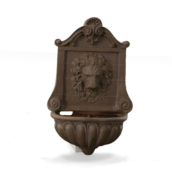 AFD Lion Hanging Wall Fountain Terra Cotta