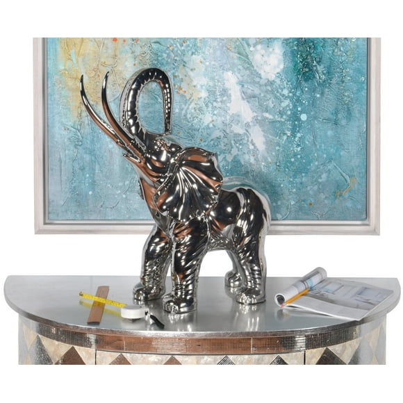 AFD Home Mirrored Chrome Large Elephant Sculpture