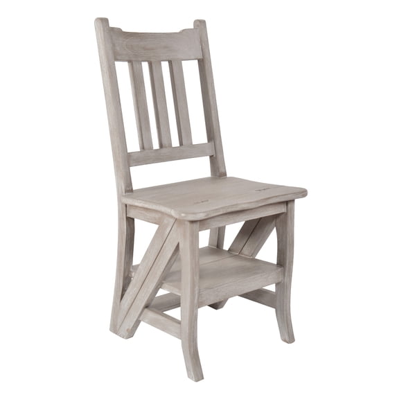 AFD Home Mystique Gray Library Chair Stepladder