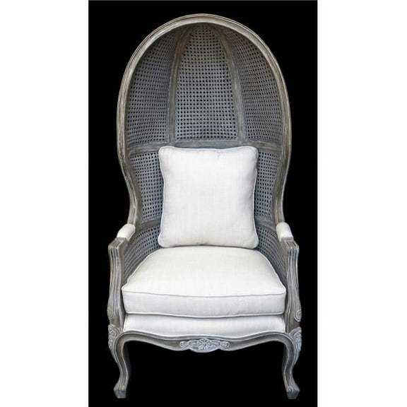 AFD Home Mystique Mahogany Wood Balloon Chair, Grey