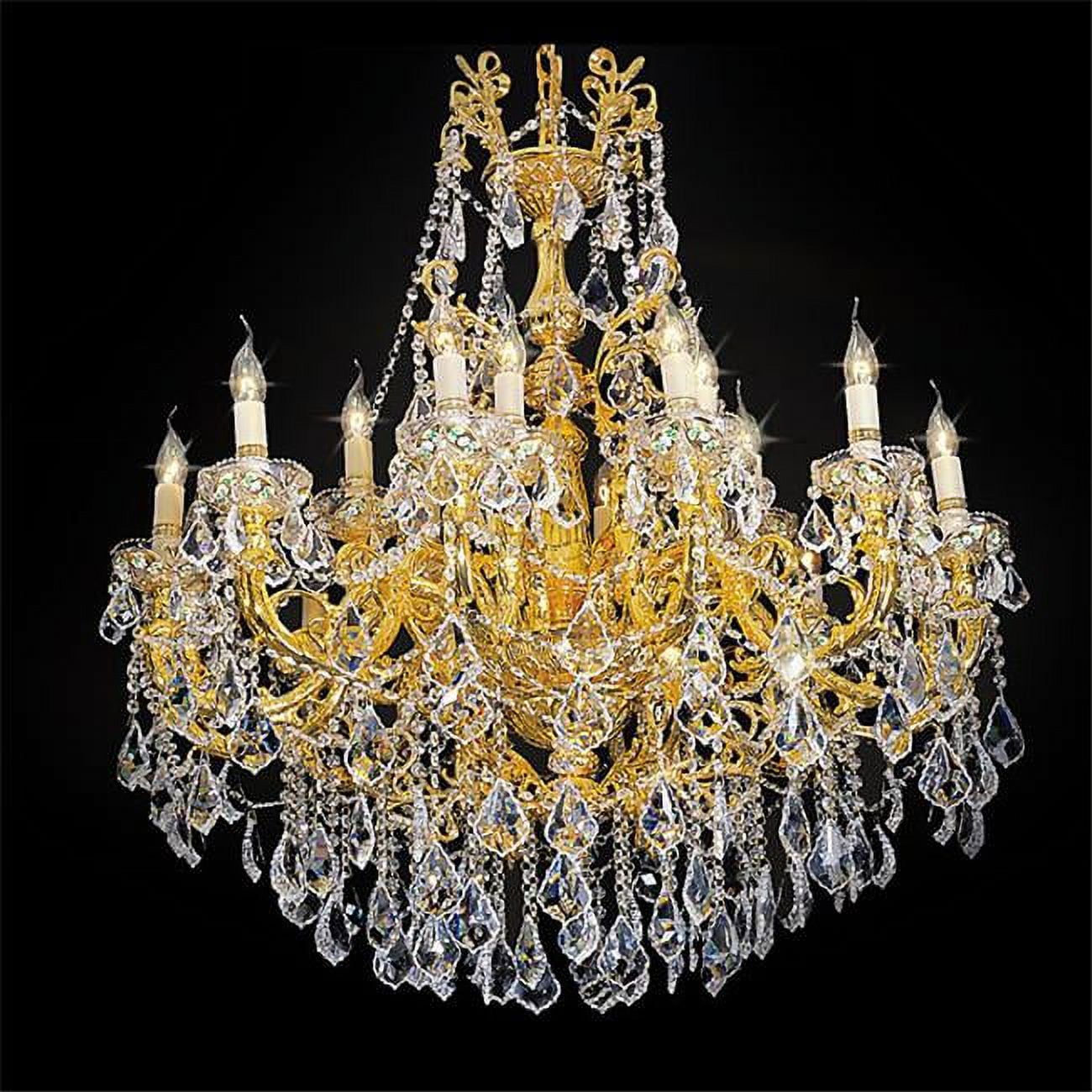Grand Gold Empire Crystal Candle Chandelier