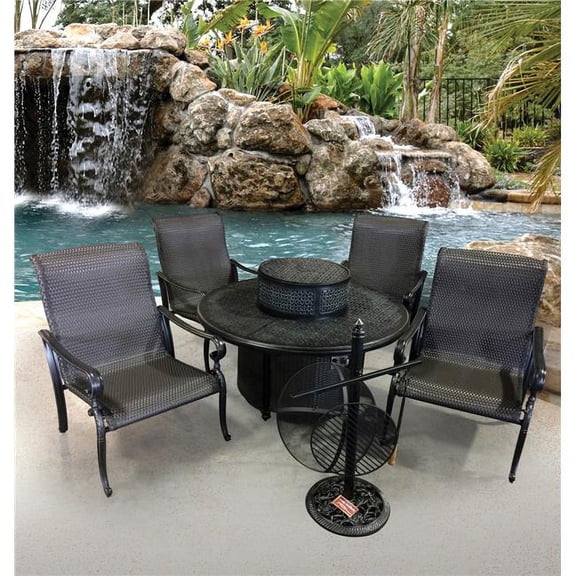 AFD Home  Wyndermere Gas All Inclusive Club Chat Set, Brown