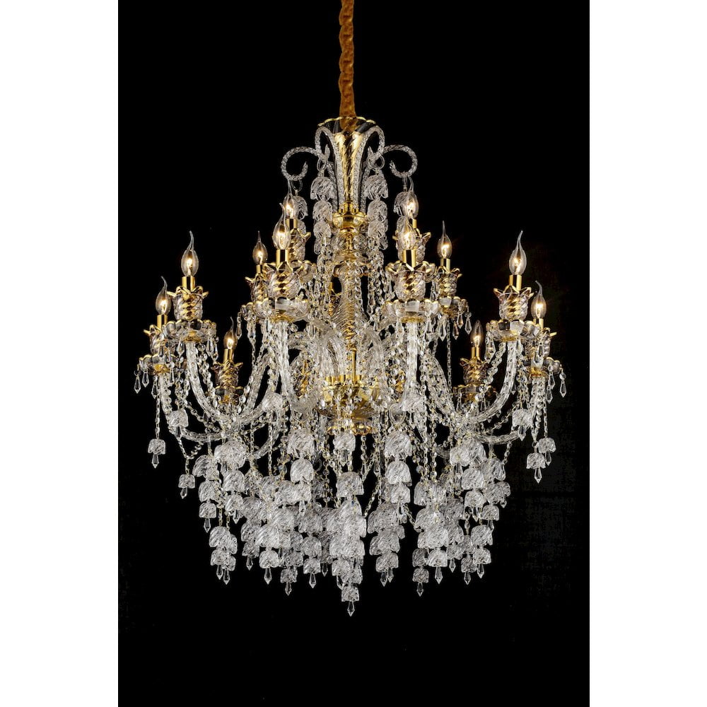 Marseille Gold and Crystal 12-Light Chandelier