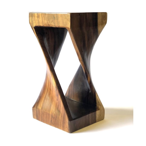 AFD Millennium Suar Twisted Wood Stool Table 22 To 24H In