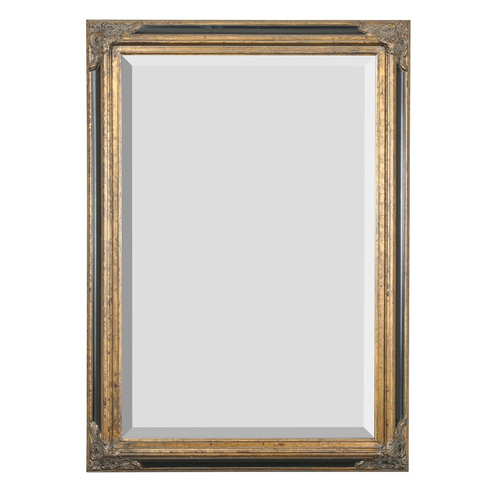 Grand Victorian Antique Gold and Black Full Length Mirror