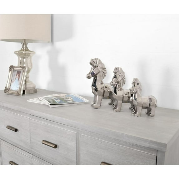 AFD Mirrored Chrome Horses Set of 3