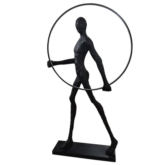 AFD Modern Black Statue with Hoop