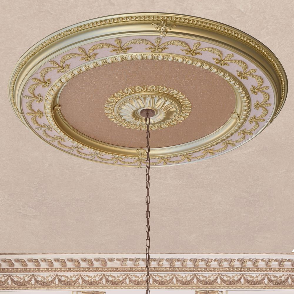 Rose Gold and Soft Gold 63" Polystyrene Ceiling Medallion
