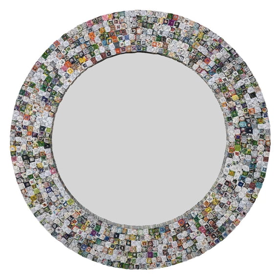 AFD quilled Large Pyramid Art Mirror 47" Round