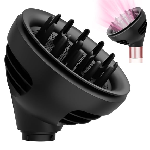 AFDD Wave Curl Diffuser Attachment compatible with Dyson Airwrap HS01 HS05 HS08 Upgraded Hair Diffuser Nozzle Dome and Diffuse Modes to Dryer Faster and Define Curls Hair Black