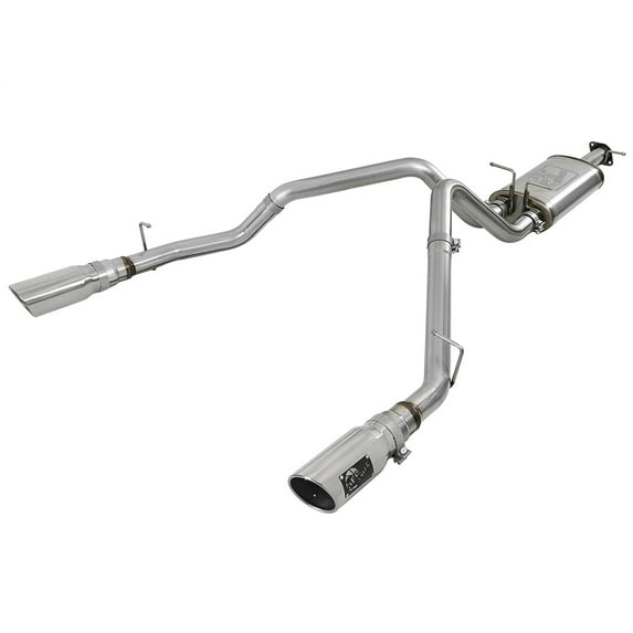 AFE Filters 49-42059-P MACH Force-Xp Cat-Back Exhaust System; 3in. Tubing; Stainless Steel; Incl. Front Pipe/Muffler/Dual Over-Axle Pipes/Tailpipes/5 in. Polished Tips; +22 hp/+26 lbs. x ft of Torque;