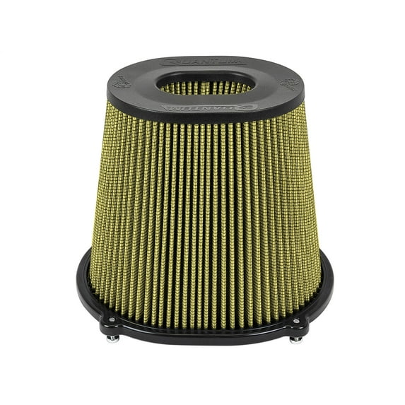 AFE Filters 72-91132 QUANTUM Air Intake PRO GUARD 7 Replacement Air Filter; Pre-Oiled; 5 in. F x (10 in. x 8-3/4 in.) B x (6-3/4 in. x 5-1/2 in.) T (Inverted) x 8 in. H;