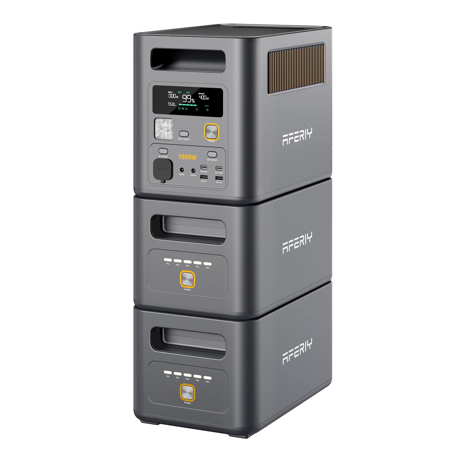 AFERIY 1800W Expandable Power Station 3072Wh Bundle, 3kWh Portable LiFePO4 Battery Storage for High-Demand Home Backup
