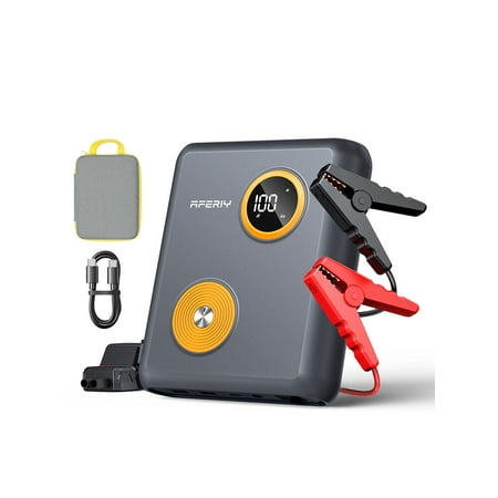AFERIY 88Wh Sodium Ion Jump Starter, 2000A Car Battery Jump Starter with PD 60W Fast Charging, 12V Jump Box with USB Ports, LCD Display & 3 Modes Flashlight for Emergency Use