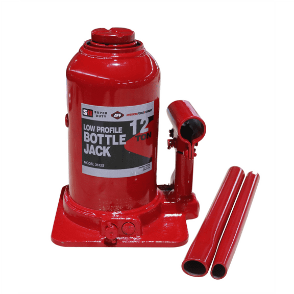 American Forge & Foundry Bottle Jack - 12 Ton Capacity - Low Profile - Manual - SUPER DUTY