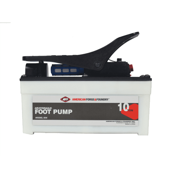 AFF - Foot Operated Pump - Air/Hydraulic -Max Working Pressure: 10,000 PSI - Usable Oil Capacity: 29.97 cu in - Output Port Thread (Oil): 1/4" - 18NPTF - Input Port Thread (Air): 1/4" - 18NPT