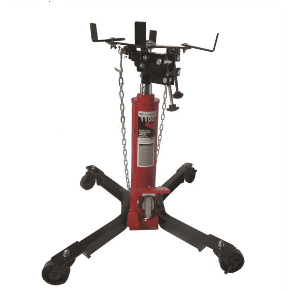 AFF- Transmission Jack - Hydraulic - Telescopic - Two Stage - 1,100 Lbs. Capacity - 37" Min H to 78" High H - Manual Foot Pedal - Double Pump Quick Lift