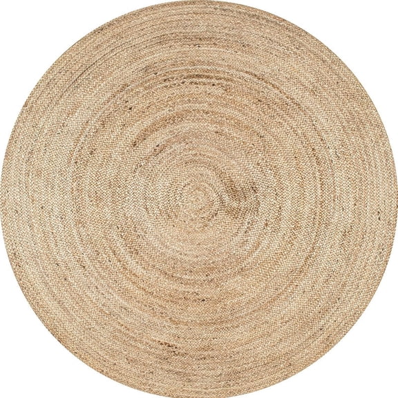 AFFERTO Handcrafted Round Jute Rug – Simple Natural Fiber Braided Rug, Eco-Friendly Boho Farmhouse Carpet for Home & Living Room