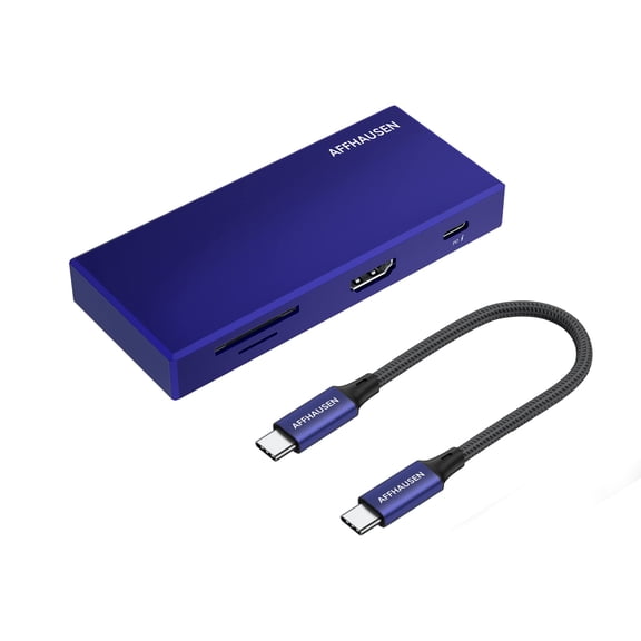 AFFHAUSEN 7-in-1 USB-C Hub SD/microSD Card Reader, 4K@60Hz HDMI, 3x USB-A 5Gbps, 100W PD Charging MacBook, iPad Pro, iPhone 16, Laptops