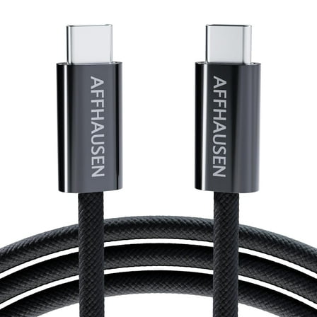 AFFHAUSEN USB C Cable, 2.1m, 240W Fast Charge 480Mbps Braided Black