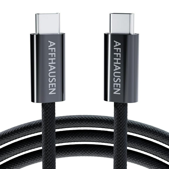 AFFHAUSEN USB C Cable, 2.1m, 240W Fast Charge 480Mbps Braided Black
