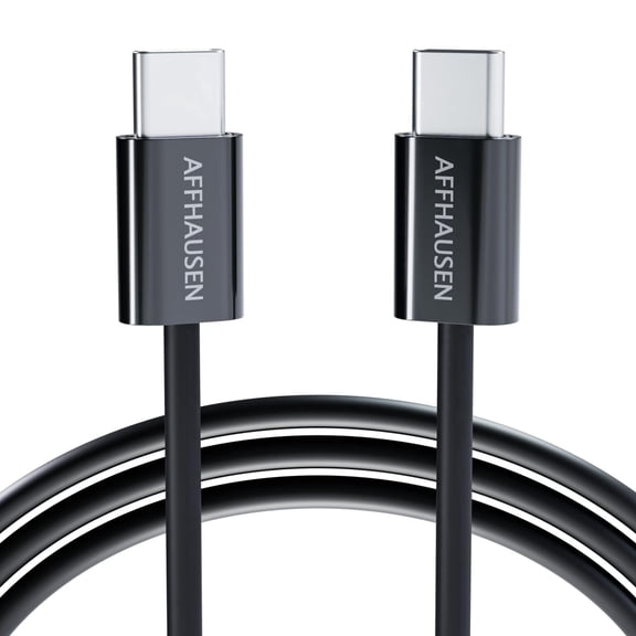 AFFHAUSEN USB C to USB C Cable 6ft 10in (2.1m) (Matte Black), 60W Fast Charging, 480Mbps, USB-C Charging Cord for iPhone 17/16/15, MacBook Air/Pro, iPad Pro, Samsung Galaxy S25