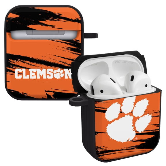 Clemson Tigers Paint Stripe HDX Case Cover Compatible with Apple AirPods Gen 1 & 2 by Affinity Bands