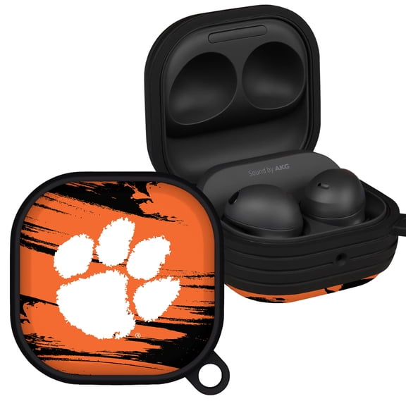 Clemson Tigers Paint Stripe HDX Case Cover Compatible with Samsung Galaxy Buds Pro & Buds Live by Affinity Bands