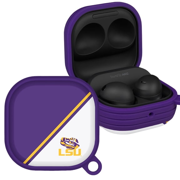 LSU Tigers Champion Series HDX Case Cover Compatible with Samsung Galaxy Buds Pro & Buds Live by Affinity Bands